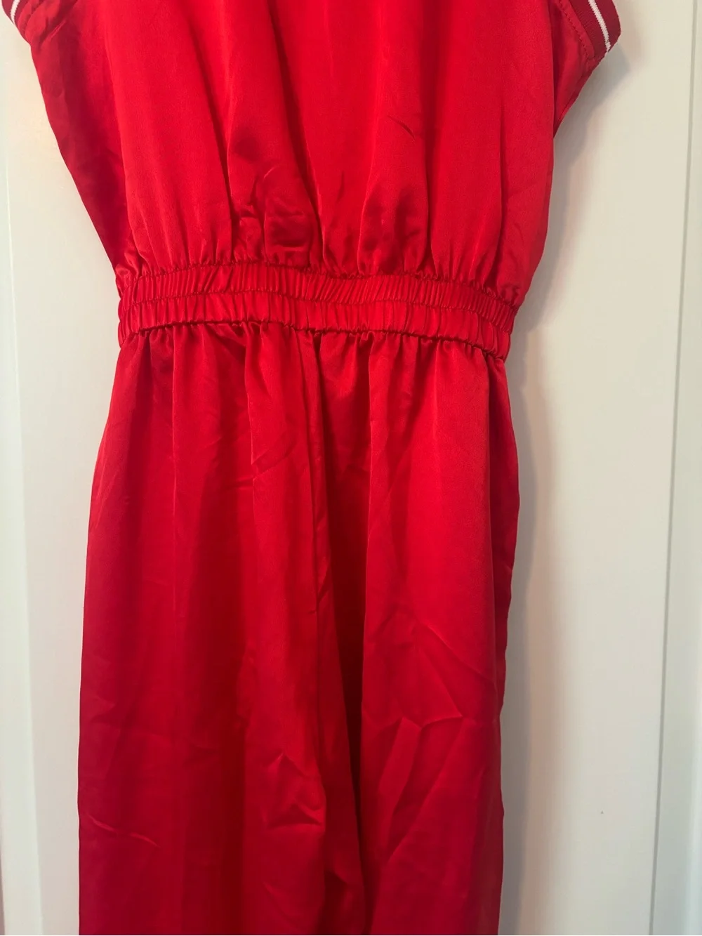 Nasty Gal Red Sleeveless Jumpsuit with White Collar - Picture 15 of 16